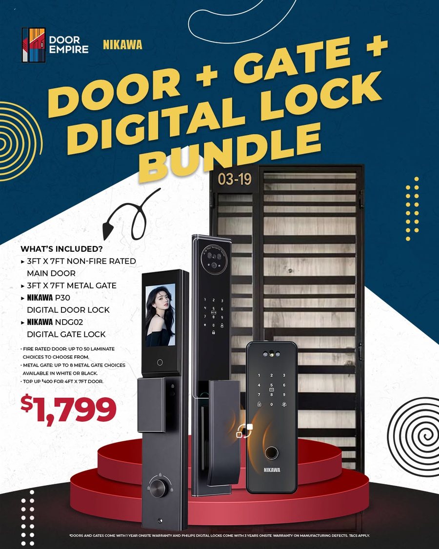 Nikawa Door + Gate + Digital Lock, Door Empire Singapore