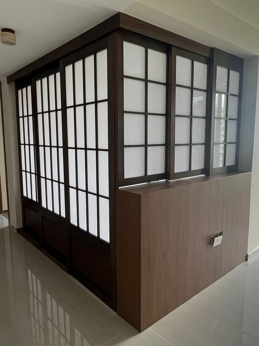 Shoji-style sliding partition, installed by Door Empire Singapore