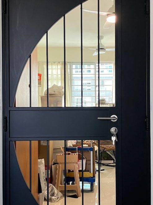 Curved tempered glass gate, installed by Door Empire Singapore